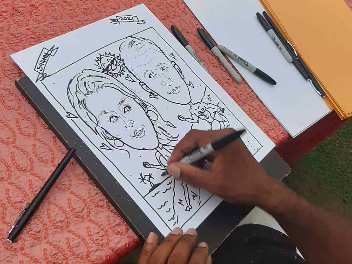 Caricature artist bahamas event the falcons entertainment