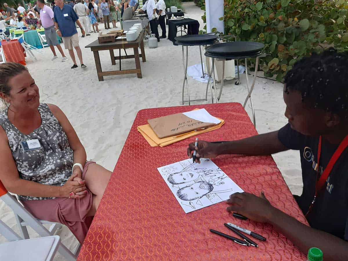 Caricature artist bahamas event the falcons entertainment