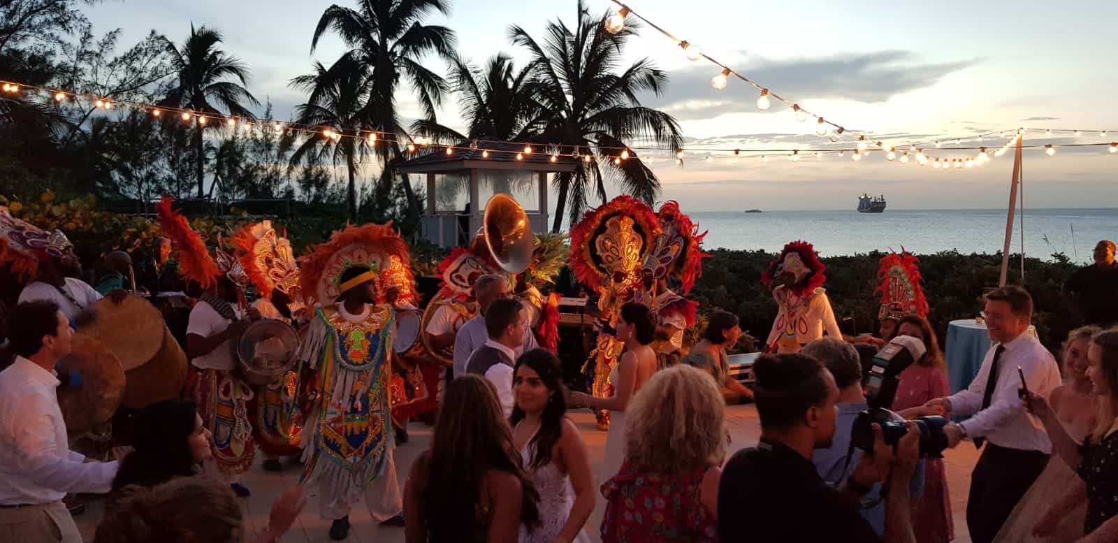 Oceanfront wedding reception junkanoo celebration bahamas the falcons entertainment 4